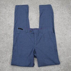 Ted Baker Dress Pants Mens 33 Blue Jerome Wool/Cotton Flat Front Unhemmed